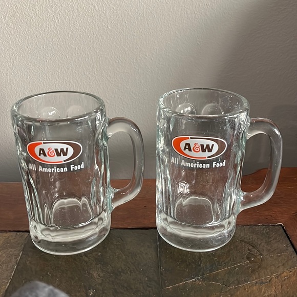 Vintage A&W  A & W Mugs, set of 2 Glass - Picture 1 of 6